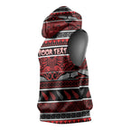 Personalised Ngapuhi Aotearoa Meri Kirihimete Sleeveless Hoodie Maori Silver Fern Koru Tribal Pattern