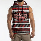Personalised Ngapuhi Aotearoa Meri Kirihimete Sleeveless Hoodie Maori Silver Fern Koru Tribal Pattern