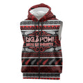 Personalised Ngapuhi Aotearoa Meri Kirihimete Sleeveless Zip Hoodie Maori Silver Fern Koru Tribal Pattern