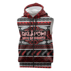 Personalised Ngapuhi Aotearoa Meri Kirihimete Sleeveless Zip Hoodie Maori Silver Fern Koru Tribal Pattern