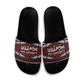 Ngapuhi Aotearoa Meri Kirihimete Slide Sandals Maori Silver Fern Koru Tribal Pattern