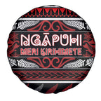 Ngapuhi Aotearoa Meri Kirihimete Spare Tire Cover Maori Silver Fern Koru Tribal Pattern