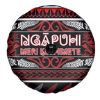 Ngapuhi Aotearoa Meri Kirihimete Spare Tire Cover Maori Silver Fern Koru Tribal Pattern