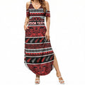 Personalised Ngapuhi Aotearoa Meri Kirihimete Summer Maxi Dress Maori Silver Fern Koru Tribal Pattern