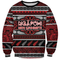 Personalised Ngapuhi Aotearoa Meri Kirihimete Sweatshirt Maori Silver Fern Koru Tribal Pattern