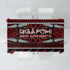 Ngapuhi Aotearoa Meri Kirihimete Tablecloth Maori Silver Fern Koru Tribal Pattern