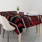 Ngapuhi Aotearoa Meri Kirihimete Tablecloth Maori Silver Fern Koru Tribal Pattern