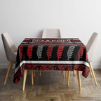 Ngapuhi Aotearoa Meri Kirihimete Tablecloth Maori Silver Fern Koru Tribal Pattern