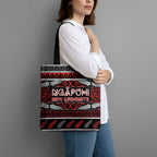 Ngapuhi Aotearoa Meri Kirihimete Tote Bag Maori Silver Fern Koru Tribal Pattern
