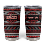 Personalised Ngapuhi Aotearoa Meri Kirihimete Tumbler Cup Maori Silver Fern Koru Tribal Pattern
