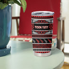 Personalised Ngapuhi Aotearoa Meri Kirihimete Tumbler Cup Maori Silver Fern Koru Tribal Pattern