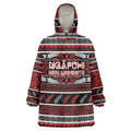 Personalised Ngapuhi Aotearoa Meri Kirihimete Wearable Blanket Hoodie Maori Silver Fern Koru Tribal Pattern