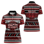 Personalised Ngapuhi Aotearoa Meri Kirihimete Women Polo Shirt Maori Silver Fern Koru Tribal Pattern