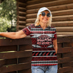 Personalised Ngapuhi Aotearoa Meri Kirihimete Women Polo Shirt Maori Silver Fern Koru Tribal Pattern