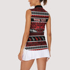 Personalised Ngapuhi Aotearoa Meri Kirihimete Women Sleeveless Polo Shirt Maori Silver Fern Koru Tribal Pattern