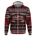 Personalised Ngapuhi Aotearoa Meri Kirihimete Zip Hoodie Maori Silver Fern Koru Tribal Pattern