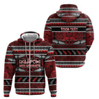 Personalised Ngapuhi Aotearoa Meri Kirihimete Zip Hoodie Maori Silver Fern Koru Tribal Pattern