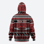 Personalised Ngapuhi Aotearoa Meri Kirihimete Zip Hoodie Maori Silver Fern Koru Tribal Pattern