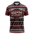 Personalised Ngapuhi Aotearoa Meri Kirihimete Zipper Polo Shirt Maori Silver Fern Koru Tribal Pattern