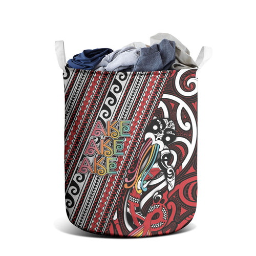 Maori Language Week Laundry Basket Ake Ake Ake Tribal Patterns