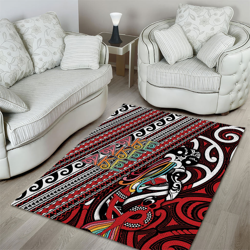 Maori Language Week Area Rug Ake Ake Ake Tribal Patterns