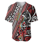 Personalised Maori Language Week Baseball Jersey Ake Ake Ake Tribal Patterns