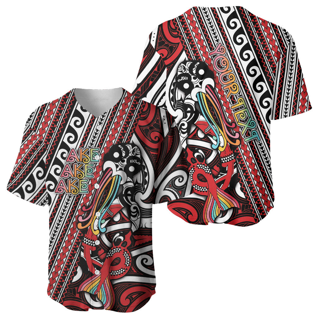 Personalised Maori Language Week Baseball Jersey Ake Ake Ake Tribal Patterns