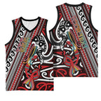 Personalised Maori Language Week Basketball Jersey Ake Ake Ake Tribal Patterns