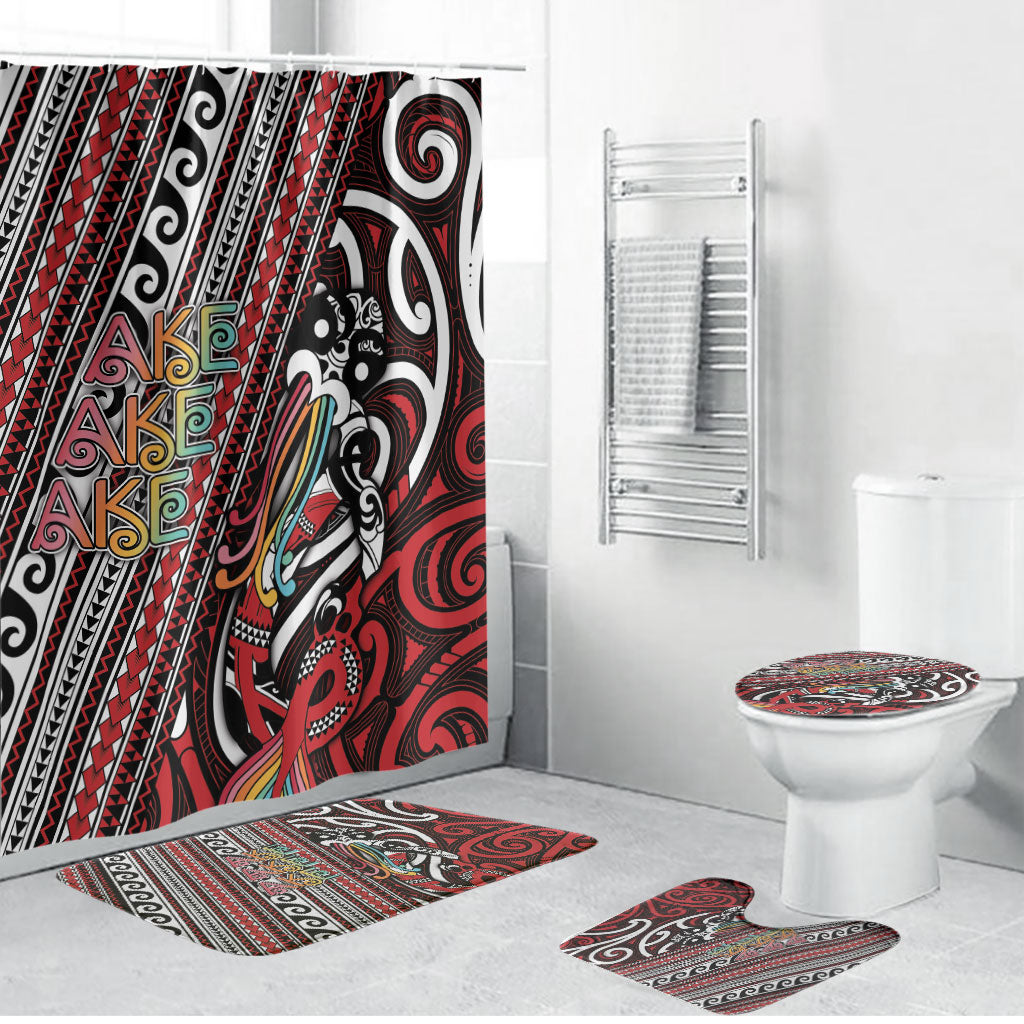 Maori Language Week Bathroom Set Ake Ake Ake Tribal Patterns