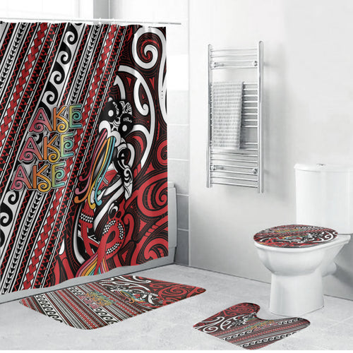 Maori Language Week Bathroom Set Ake Ake Ake Tribal Patterns