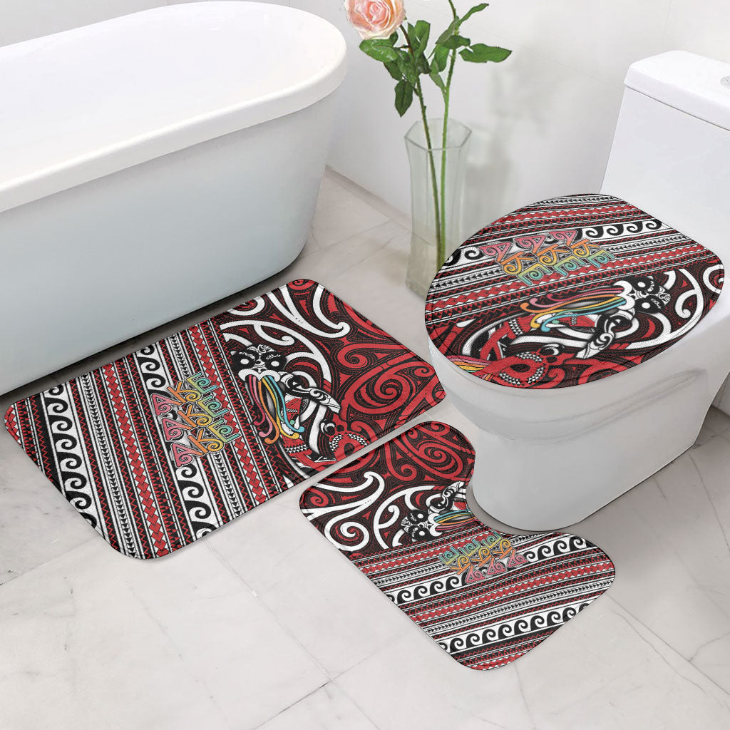 Maori Language Week Bathroom Set Ake Ake Ake Tribal Patterns