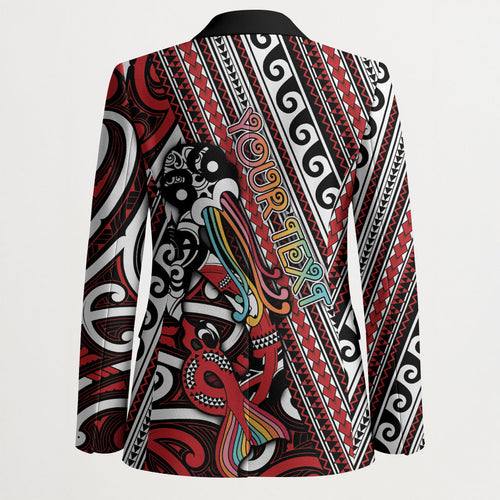 Personalised Maori Language Week Blazer Ake Ake Ake Tribal Patterns
