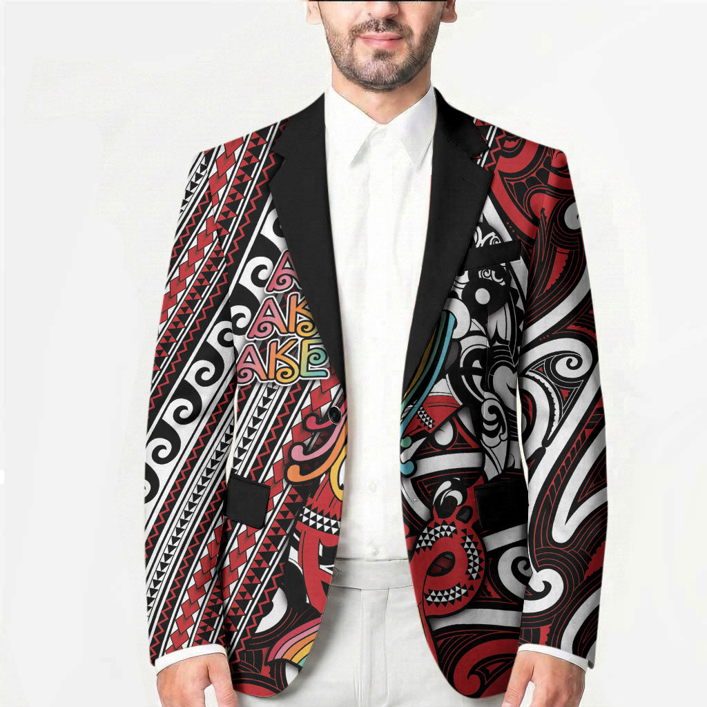 Personalised Maori Language Week Blazer Ake Ake Ake Tribal Patterns
