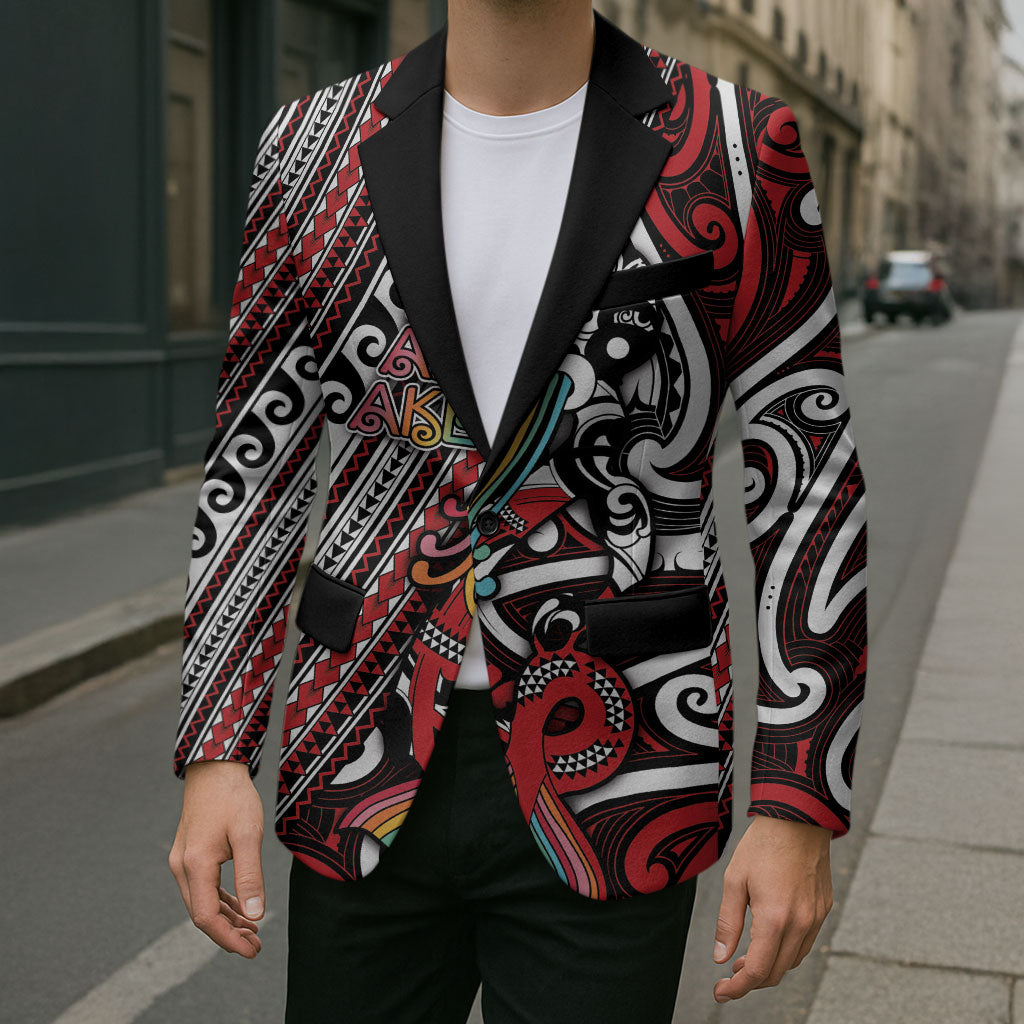 Personalised Maori Language Week Blazer Ake Ake Ake Tribal Patterns