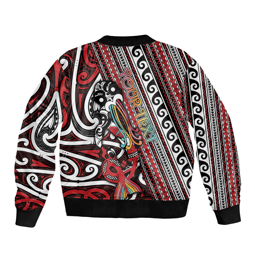 Personalised Maori Language Week Bomber Jacket Ake Ake Ake Tribal Patterns