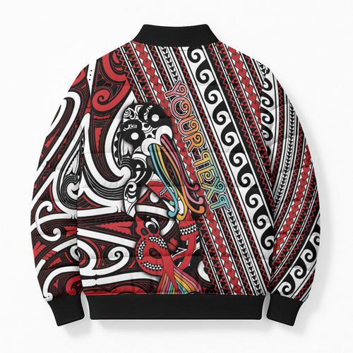 Personalised Maori Language Week Bomber Puffer Jacket Ake Ake Ake Tribal Patterns
