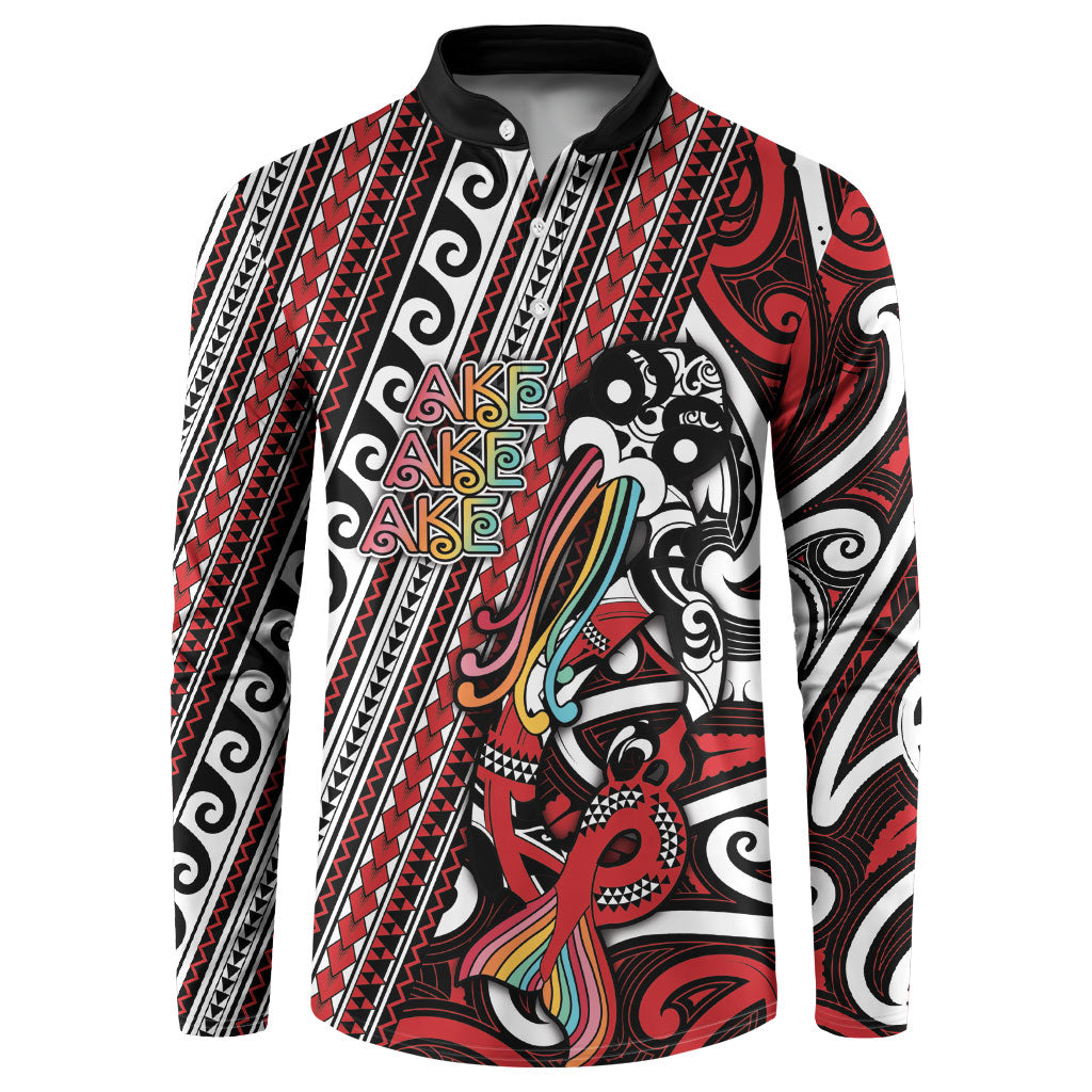 Personalised Maori Language Week Button Sweatshirt Ake Ake Ake Tribal Patterns
