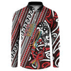 Personalised Maori Language Week Button Sweatshirt Ake Ake Ake Tribal Patterns