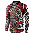 Personalised Maori Language Week Button Sweatshirt Ake Ake Ake Tribal Patterns