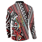 Personalised Maori Language Week Button Sweatshirt Ake Ake Ake Tribal Patterns