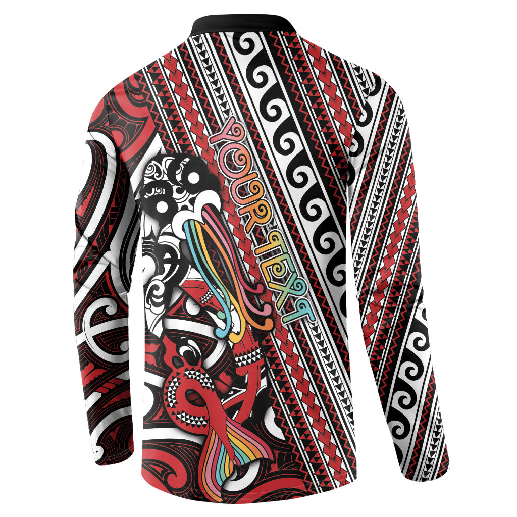 Personalised Maori Language Week Button Sweatshirt Ake Ake Ake Tribal Patterns