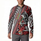 Personalised Maori Language Week Button Sweatshirt Ake Ake Ake Tribal Patterns