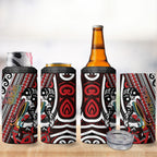 Personalised Maori Language Week 4 in 1 Can Cooler Tumbler Ake Ake Ake Tribal Patterns