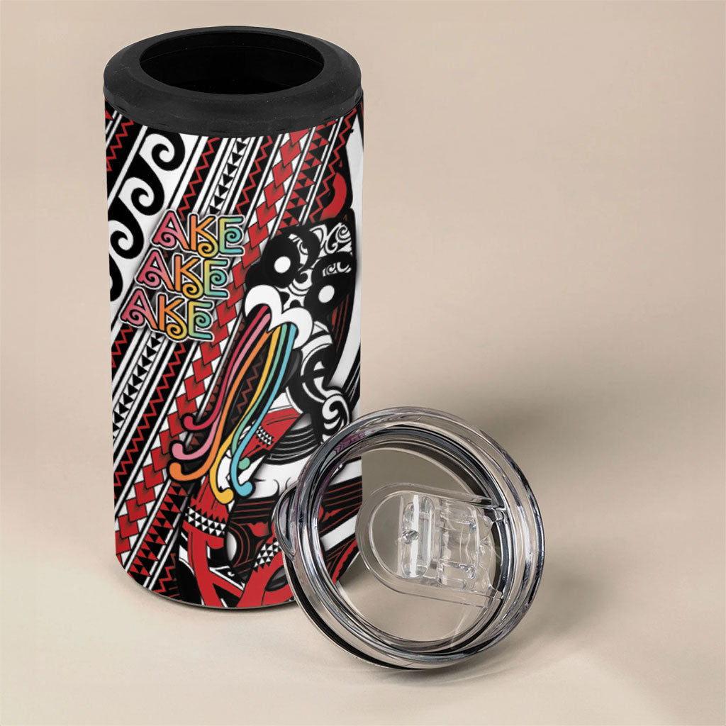 Personalised Maori Language Week 4 in 1 Can Cooler Tumbler Ake Ake Ake Tribal Patterns