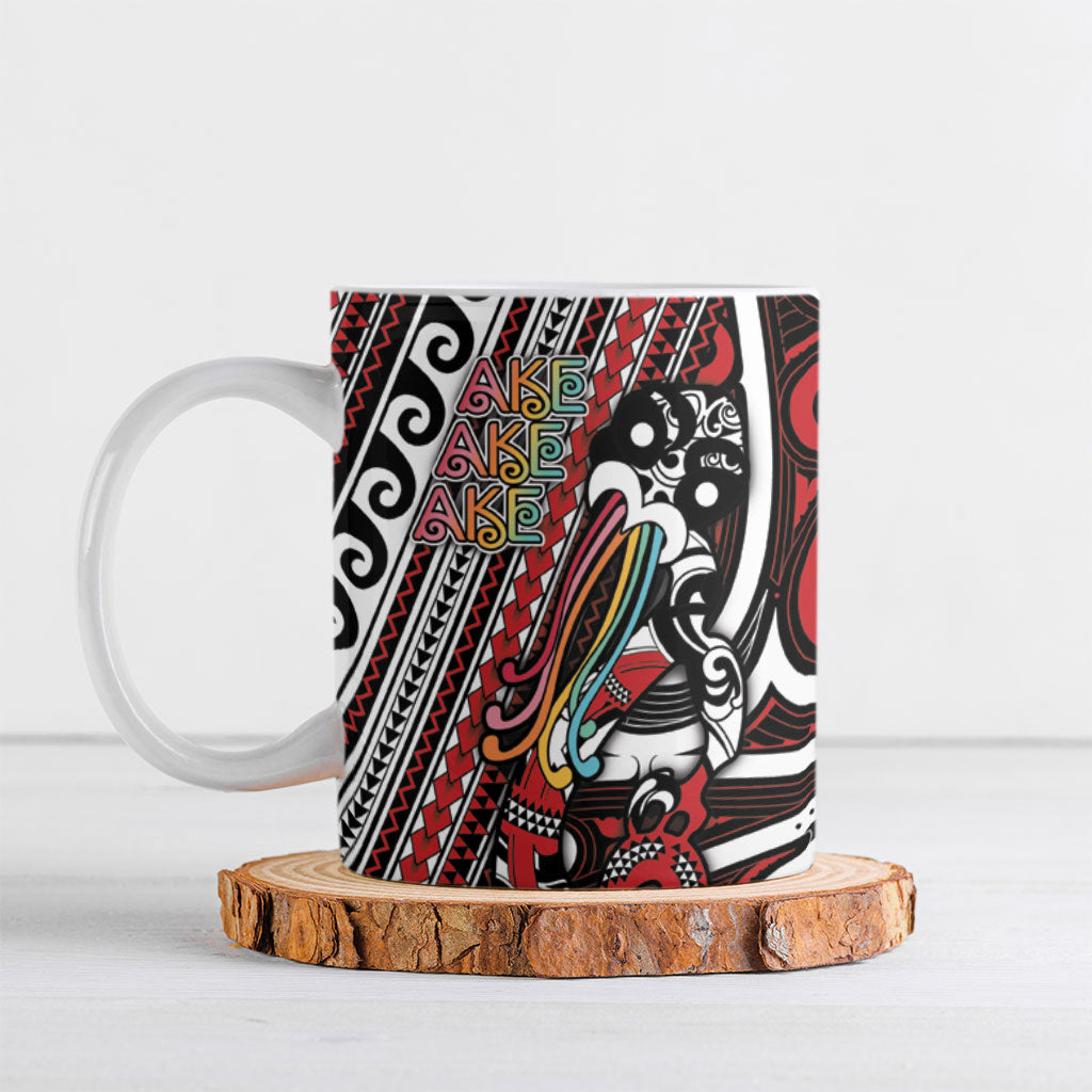 Personalised Maori Language Week Ceramic Mug Ake Ake Ake Tribal Patterns