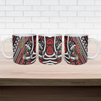 Personalised Maori Language Week Ceramic Mug Ake Ake Ake Tribal Patterns