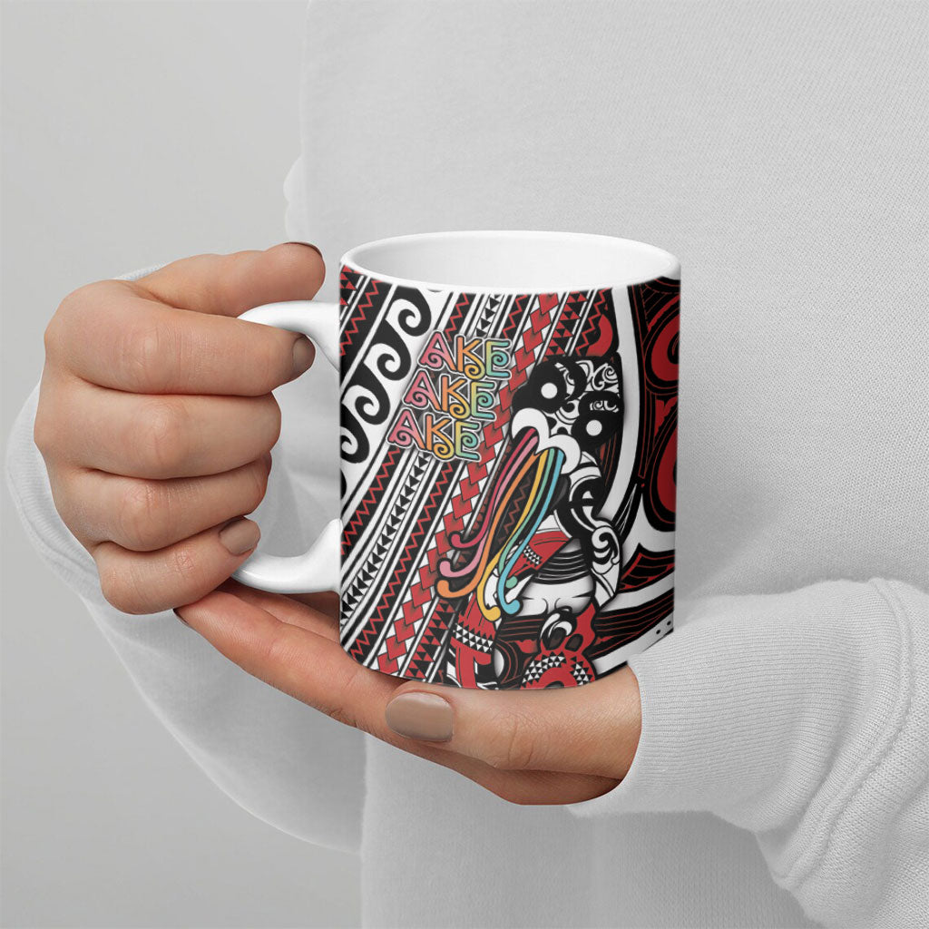 Personalised Maori Language Week Ceramic Mug Ake Ake Ake Tribal Patterns