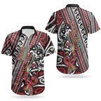 Personalised Maori Language Week Couples Matching Off Shoulder Maxi Dress and Hawaiian Shirt Ake Ake Ake Tribal Patterns