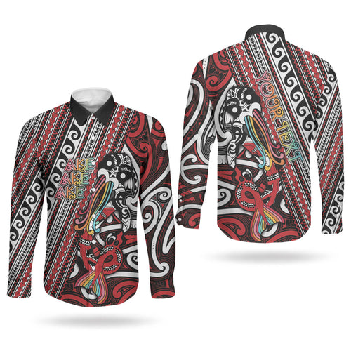 Personalised Maori Language Week Couples Matching Off Shoulder Short Dress and Long Sleeve Button Shirt Ake Ake Ake Tribal Patterns