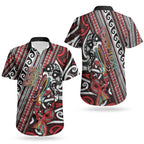 Personalised Maori Language Week Couples Matching Short Sleeve Bodycon Dress and Hawaiian Shirt Ake Ake Ake Tribal Patterns